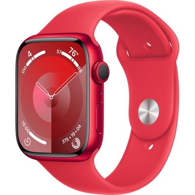 Умные часы Apple Watch Series 9, 45 мм, корпус из алюминия цвета (PRODUCT)RED, спортивный ремешок цвета (PRODUCT)RED - фото 13172