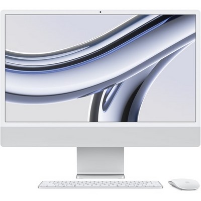 Моноблок Apple iMac 24" Retina 4,5K 2023 (Apple M3, 10-Core GPU, 8 Гб, 512 Гб SSD) MQRK3, серебристый - фото 14918