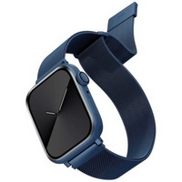 Стальной ремень мелкое плетение Uniq DANTE для Apple Watch 49/45/44/42, цвет синий (BLUE)