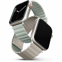 Ремень силиконовый Uniq REVIX для Apple Watch 41/40/38, цвет шалфей/бежевый (SAGE/BEIGE)