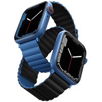 Ремень силиконовый Uniq REVIX для Apple Watch 41/40/38, цвет синий/черный (41MM-REVBLUBLK)