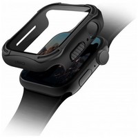 Чехол со стеклом Uniq TORRES +9H glass Anti-microbial для Apple Watch 44 мм, цвет черный (44MM-TORBLK)