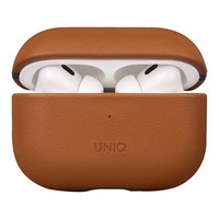 Кожаный чехол Uniq Terra Genuine Leather для AirPods PRO 2 (2022), цвет коричневая ириска (Toffee Brown)