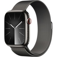 Умные часы Apple Watch Series 9, 45 мм, корпус из нержавеющей стали, миланский сетчатый браслет, графит