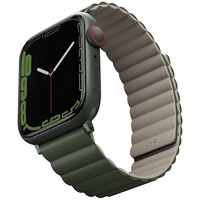 Ремень силиконовый Uniq REVIX для Apple Watch 49/45/44/42, цвет зеленый/серо-бежевый (45MM-REVGRNTPE)