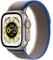 Умные часы Apple Watch Ultra 49 мм Titanium Case Cellular, титановый/сине-серый Trail Loop (Size S/M)