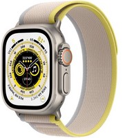 Умные часы Apple Watch Ultra 49 мм Titanium Case Cellular, титановый/желто-бежевый Trail Loop (Size S/M)